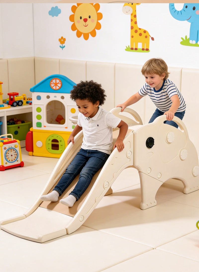 ما بيبي زحليقة أطفال داخلية على شكل فيل للأطفال الصغار من سن 1 إلى 3 سنوات، ملعب داخلي وخارجي، مجموعة لعب متسلق للأطفال الصغار مع حلقة كرة سلة - Image 1