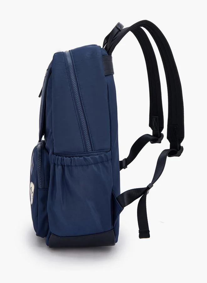 Lee Cooper NAVY Logo Print Backpack With Padded Straps for Women | Best Price UAE