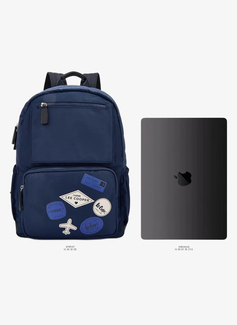 Lee Cooper NAVY Logo Print Backpack With Padded Straps for Women | Best Price UAE