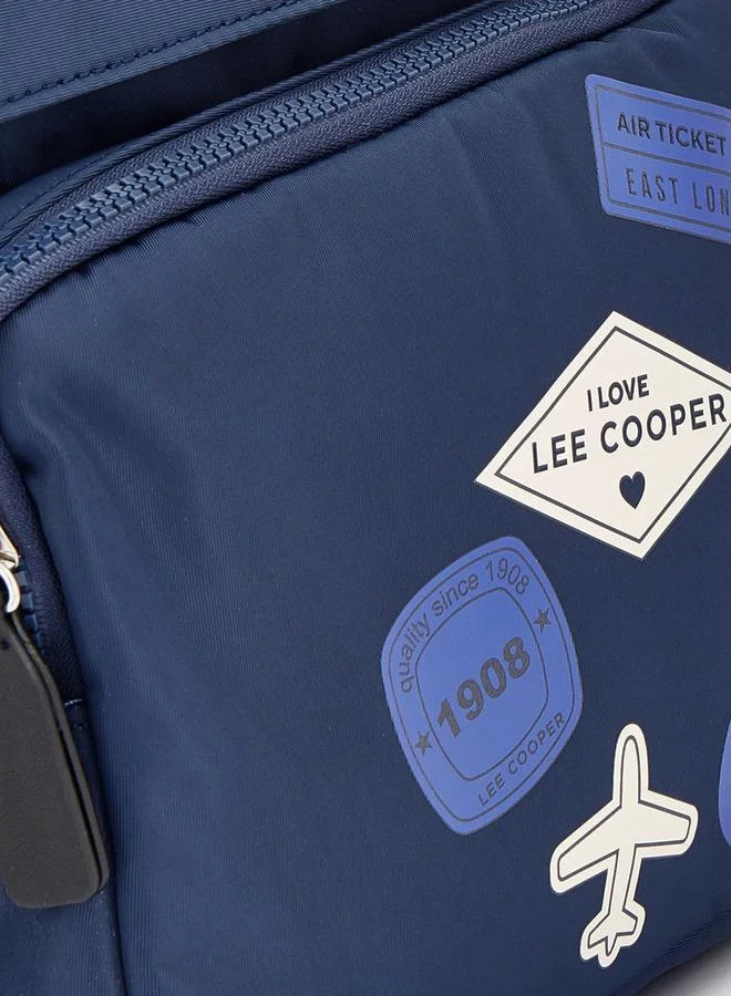 Lee Cooper NAVY Logo Print Backpack With Padded Straps for Women | Best Price UAE
