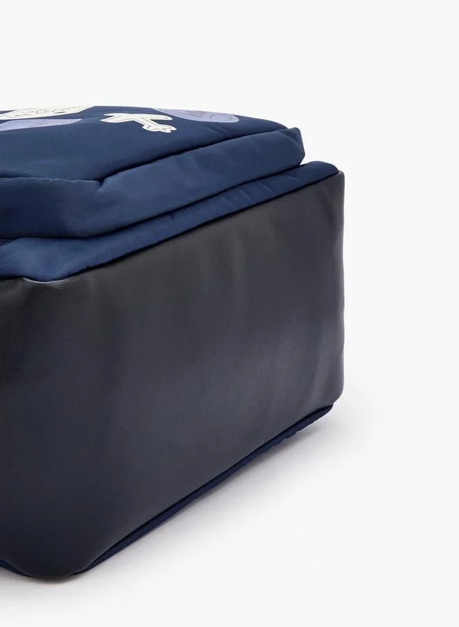 Lee Cooper NAVY Logo Print Backpack With Padded Straps for Women | Best Price UAE