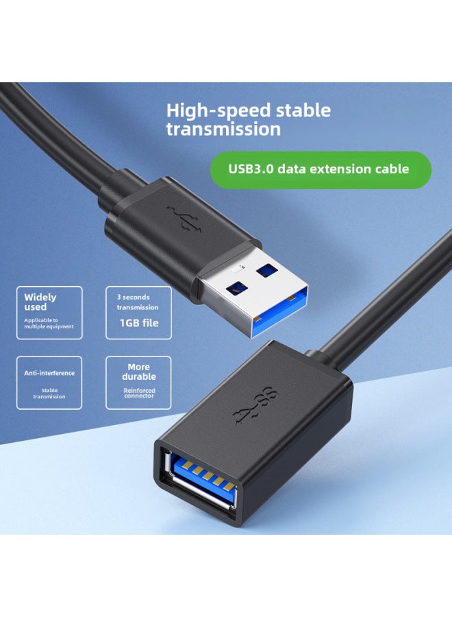 Neutral Usb2.0 Extension Cable Male To Female Lengthened 2 M Charging Data Cable 3.0 Interface 3m Printer Network Card Connector - Image 1
