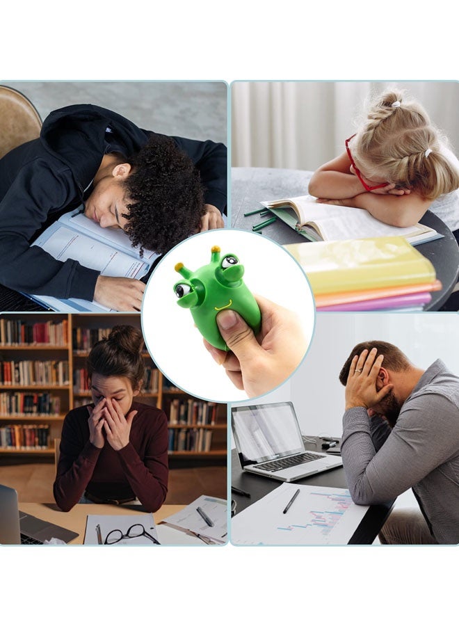 قطعتان من ألعاب الحشرات الخضراء ذات العيون المنبثقة، ألعاب حسية ممتعة للأطفال تُستخدم لتخفيف التوتر والقلق - Image 4