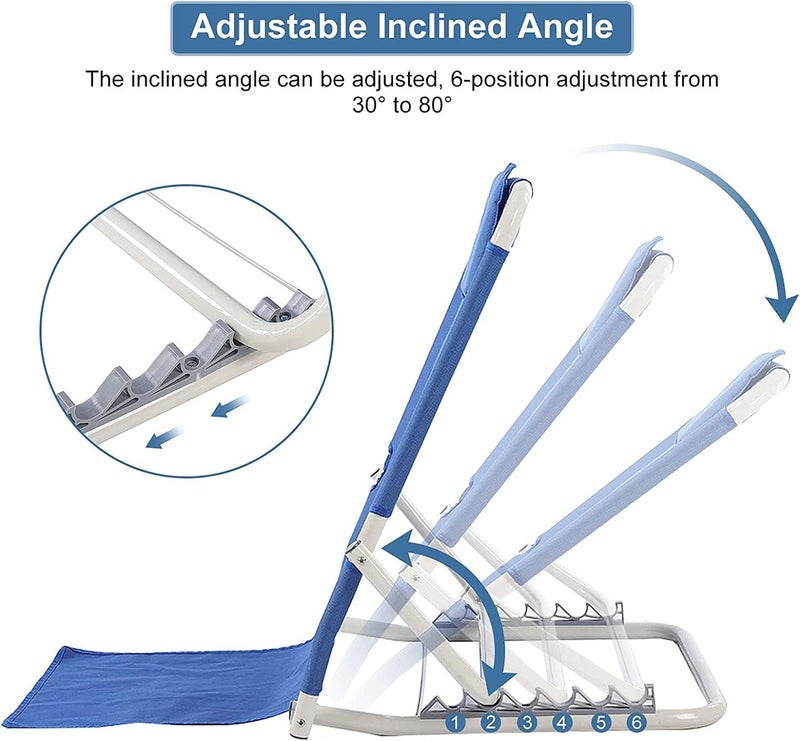comfrt Bed Backrest, Portable Folding Adjustable Bed Backrest Support Lifting Sit-up Back Rest Stainless Steel Tubes and Fabric Disability Bed Support for Neck Head and Lumbar Support - Image 3