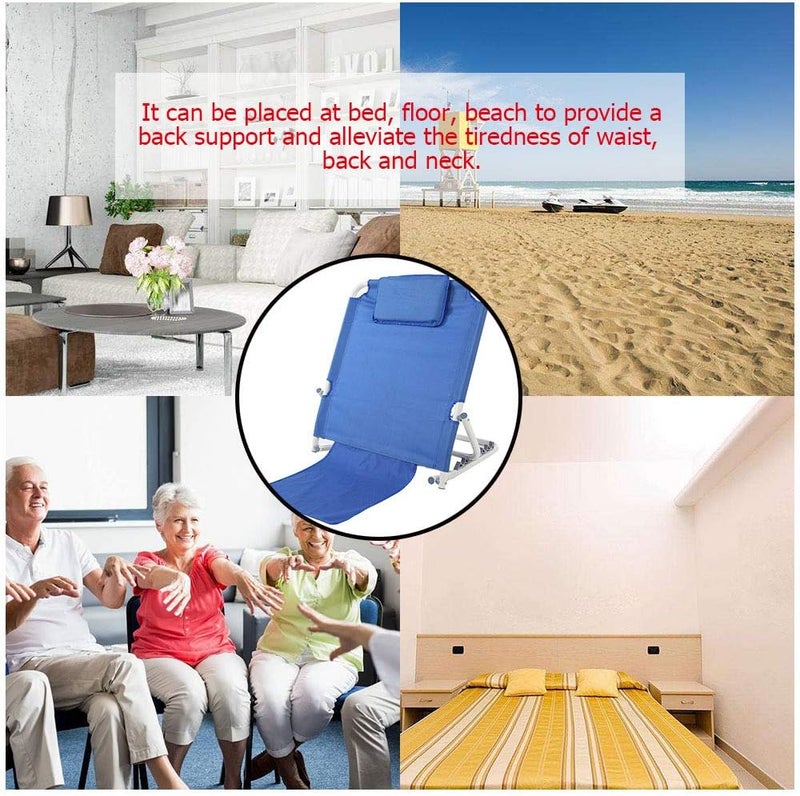 comfrt Bed Backrest, Portable Folding Adjustable Bed Backrest Support Lifting Sit-up Back Rest Stainless Steel Tubes and Fabric Disability Bed Support for Neck Head and Lumbar Support - Image 5