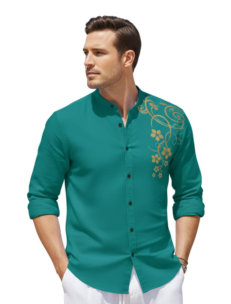 Bellstone Men's Solid Lustre Cotton Regular Fit Full Sleeve Collared Neck Casual Shirt for Men Stylish Latest | Lightweight Breathable Fabric |Stylish Solid Shirt for Office & Everyday Wear - Image 1