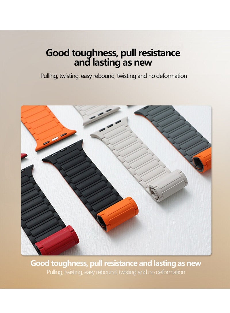 MOCOM Magnetic Sports Band for Apple Watch Ultra 2, Ultra, Series 9/8/7/6/5/4 - 42mm/44mm/49mm Silicone Magnetic Strap  - Image 5