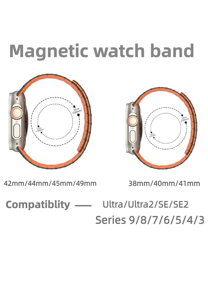 MOCOM Magnetic Sports Band for Apple Watch Ultra 2, Ultra, Series 9/8/7/6/5/4 - 42mm/44mm/49mm Silicone Magnetic Strap  - Image 4