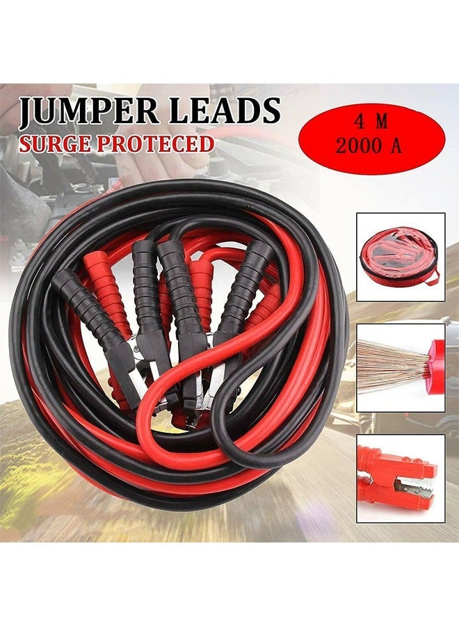 Bukela Jumper Cables for Car Battery, 4M 2000Amp Extra Long Heavy Duty Car Battery Jump Leads with Storage Bag Colour Coded Clamps for Petrol and Diesel Car Vans Truck - Image 4