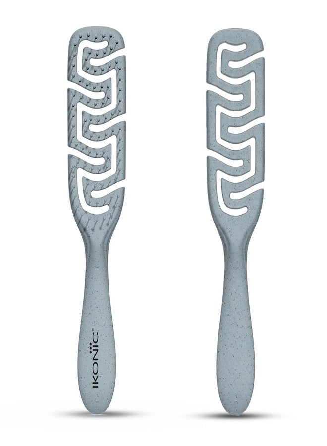 IKONIC Me Large Vent Hair Brush IKM-2120 - Eco-Conscious, Flexible Ion Bristles for Anti-Static, Smooth Glide; Rounded Tips for Scalp Massage & Improved Circulation; for Wet & Dry Use - Powder Blue - Image 2