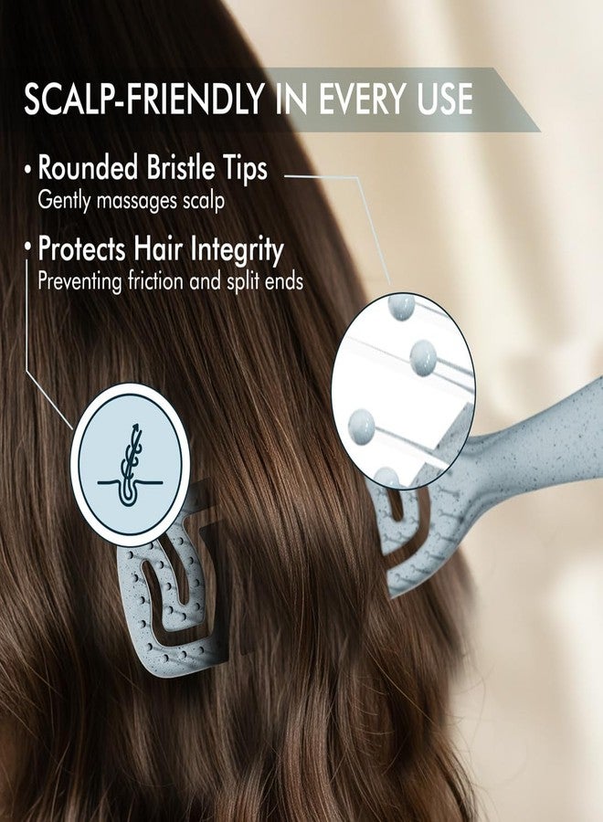 IKONIC Me Large Vent Hair Brush IKM-2120 - Eco-Conscious, Flexible Ion Bristles for Anti-Static, Smooth Glide; Rounded Tips for Scalp Massage & Improved Circulation; for Wet & Dry Use - Powder Blue - Image 5