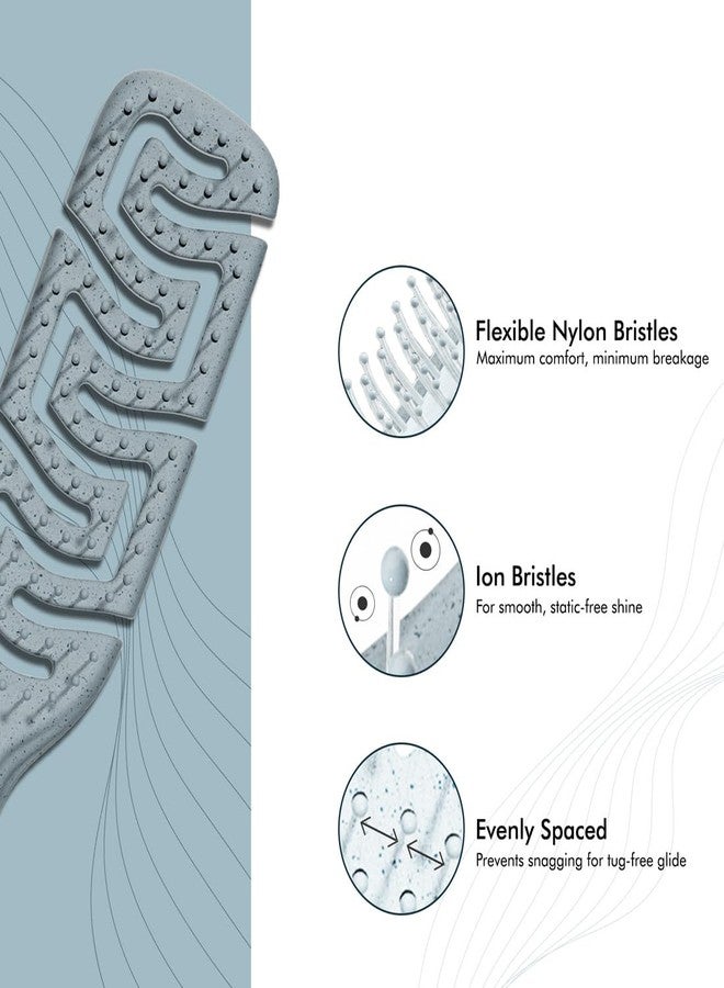 IKONIC Me Large Vent Hair Brush IKM-2120 - Eco-Conscious, Flexible Ion Bristles for Anti-Static, Smooth Glide; Rounded Tips for Scalp Massage & Improved Circulation; for Wet & Dry Use - Powder Blue - Image 3