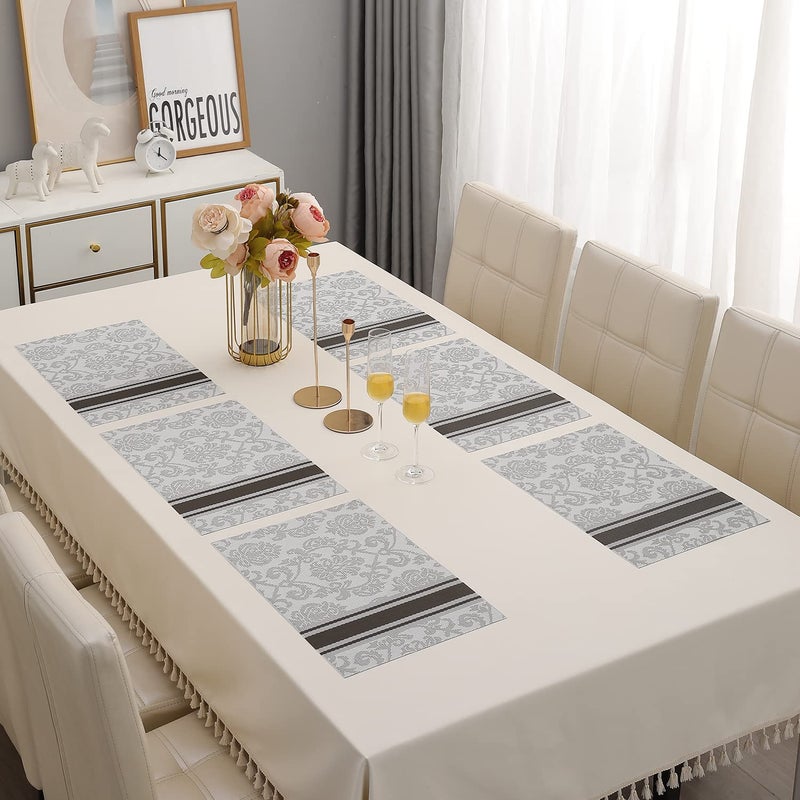 HOKIPO Pvc Washable 6 Pieces Dining Table Mats - 45X30 Cm (Ar1404, Polyvinyl Chloride) - Image 2