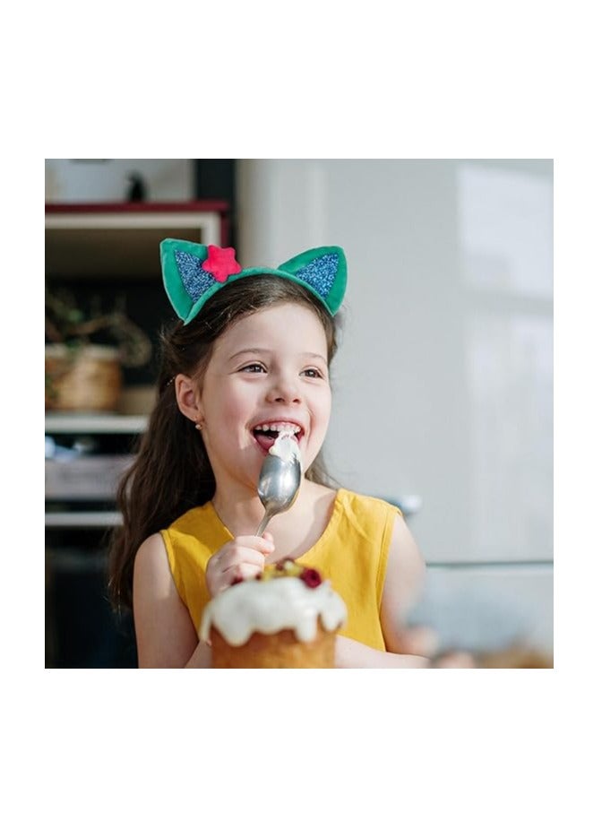 أوزيغالور حزامة الأذن القطية مع براشات مضيئة للفتيات، ملحقات حفلة الميلاد - Image 2