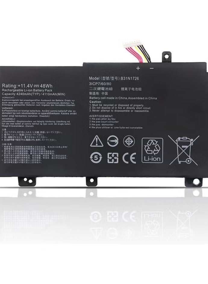 B31N1726 Battery for Asus TUF Gaming FX504 FX504GE FX504GM FX505GT FX505DV FX505GM FX80GD FX80GE FX80GM FX505DU FX505DT FX505GD FX504G FX504GD Series 11.4V 4400mAh 50Wh Replacement Laptop Battery