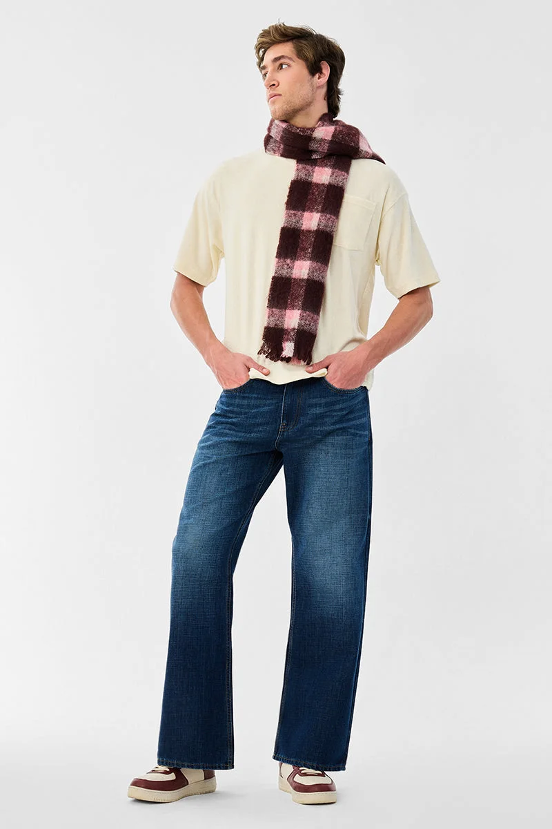 SNITCH Dark Blue Solid Flared Fit Casual Jeans