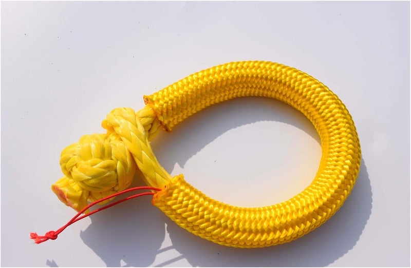 8mm*80mm Soft Shackles,Rope Shackle for Offroad Cas UTV SUV,UHMWPE Shackle for Towing Recovery(Yellow) - Image 1