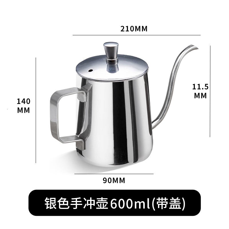 304 Stainless Steel Hand Coffee Pot Slender Mouth Hand Coffee Pot Household Drip Hanging Ear Handle Outdoor Coffee Pot - Image 1