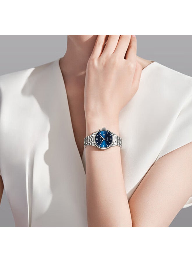 Fiyta Classic Series Women's Watch Simple Business Style Blue Dial Steel Strap Ladies Mechanical Wrisch Holiday Gift - Image 1