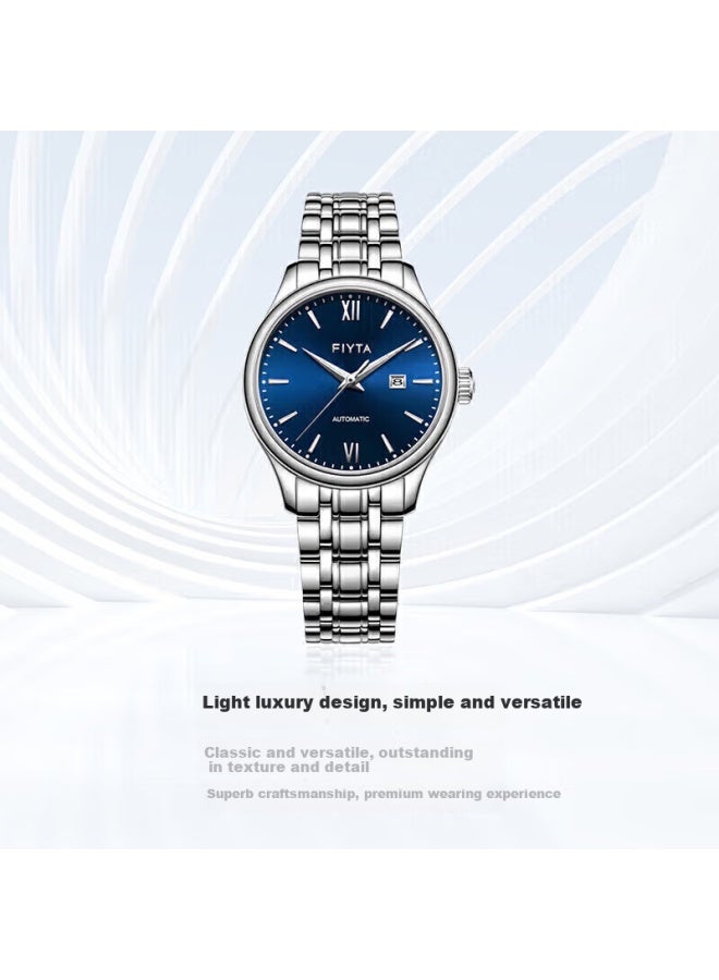 Fiyta Classic Series Women's Watch Simple Business Style Blue Dial Steel Strap Ladies Mechanical Wrisch Holiday Gift - Image 3