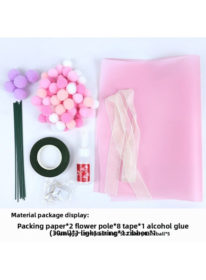 Children's Diy Fluffy Ball Bouquet Thanksgiving Kindergarten Handmade Creative Material Package Gift-Color:Yellow System (can Do About 6 Flowers, A Complete Set Of Materials) - Image 5