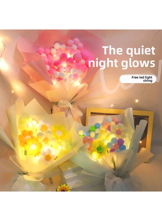 Children's Diy Fluffy Ball Bouquet Thanksgiving Kindergarten Handmade Creative Material Package Gift-Color:Yellow System (can Do About 6 Flowers, A Complete Set Of Materials) - Image 4