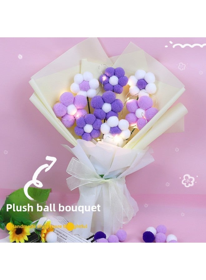 Children's Diy Fluffy Ball Bouquet Thanksgiving Kindergarten Handmade Creative Material Package Gift-Color:Yellow System (can Do About 6 Flowers, A Complete Set Of Materials) - Image 3
