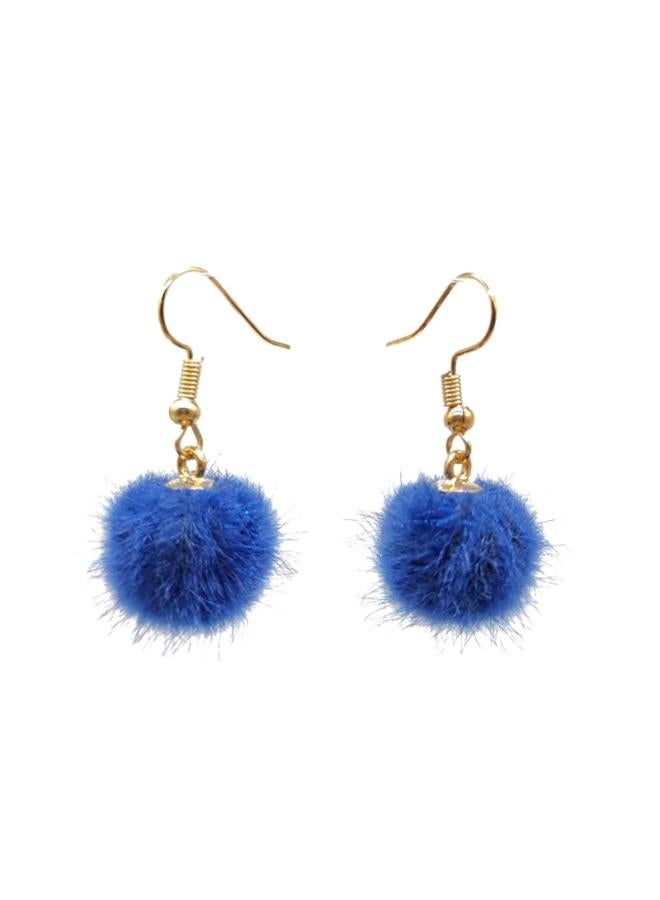 Y2k Cute Girl Winter Plush Ball Earrings Temperament Ear Hook Short Ball Net Red Earrings