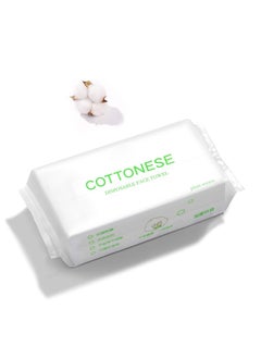 Excefore Disposable Face Towel, 100 Counts Facial Cotton Tissue Pure Cotton Dry Wipes Soft Makeup Remover Towel for Sensitive Skin Portable Face Wipesbaby Wipesfacial Wipes Cleansing Wipesremovable  - Image 1