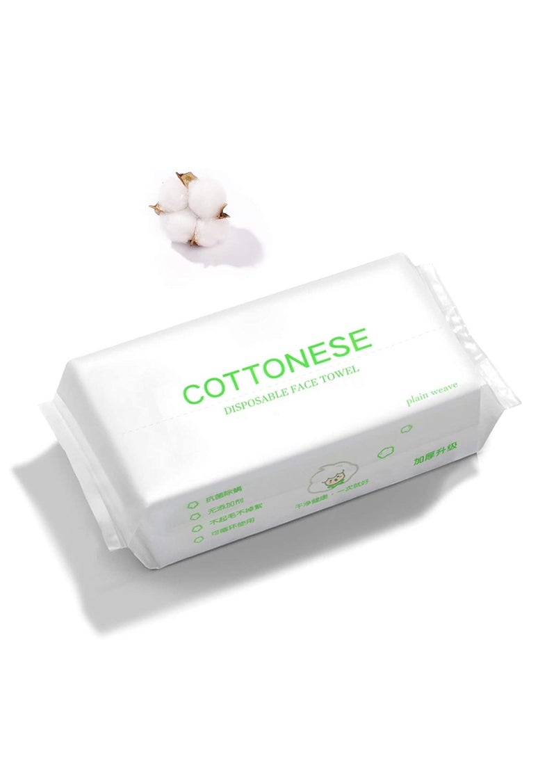 Excefore Disposable Face Towel, 100 Counts Facial Cotton Tissue Pure Cotton Dry Wipes Soft Makeup Remover Towel for Sensitive Skin Portable Face Wipesbaby Wipesfacial Wipes Cleansing Wipesremovable  - Image 1