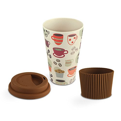 Freelance Bamboo Fibre Eco Travel Mug, 400ml, Brown - Coffee Mugs with Silicon Lid & Sleeve - Eco-Friendly Sustainable Bamboo Fiber Cup for Hot/Cold Drinks - Ideal for Travel, Office, Home Use - Image 3