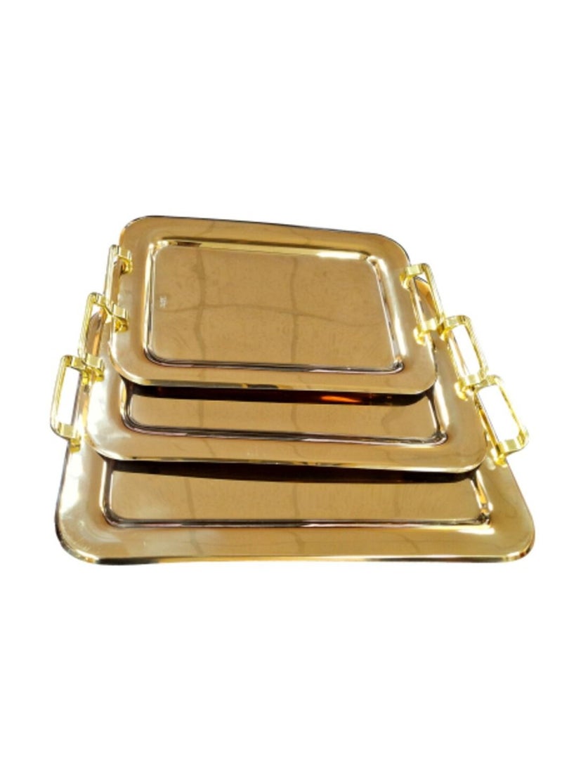 Jazz Golden tray set 3 pieces 3 sizes - Image 1