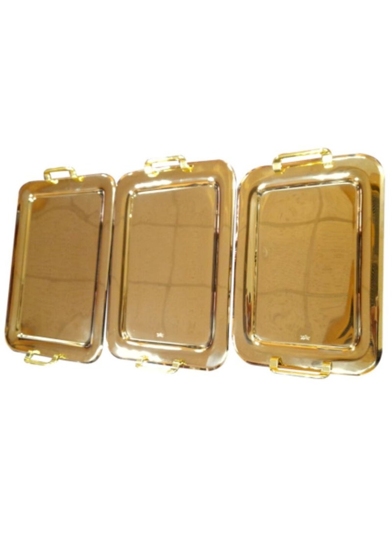 Jazz Golden tray set 3 pieces 3 sizes - Image 3
