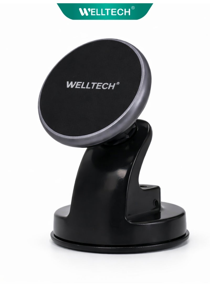 WELLTECH Car Phone Holder Dashboard Windshield Mount Bracket 360 Rotation Adjustable Mobile Holder Strong Suction Car Mount WELLTECH HOL923 - Image 1