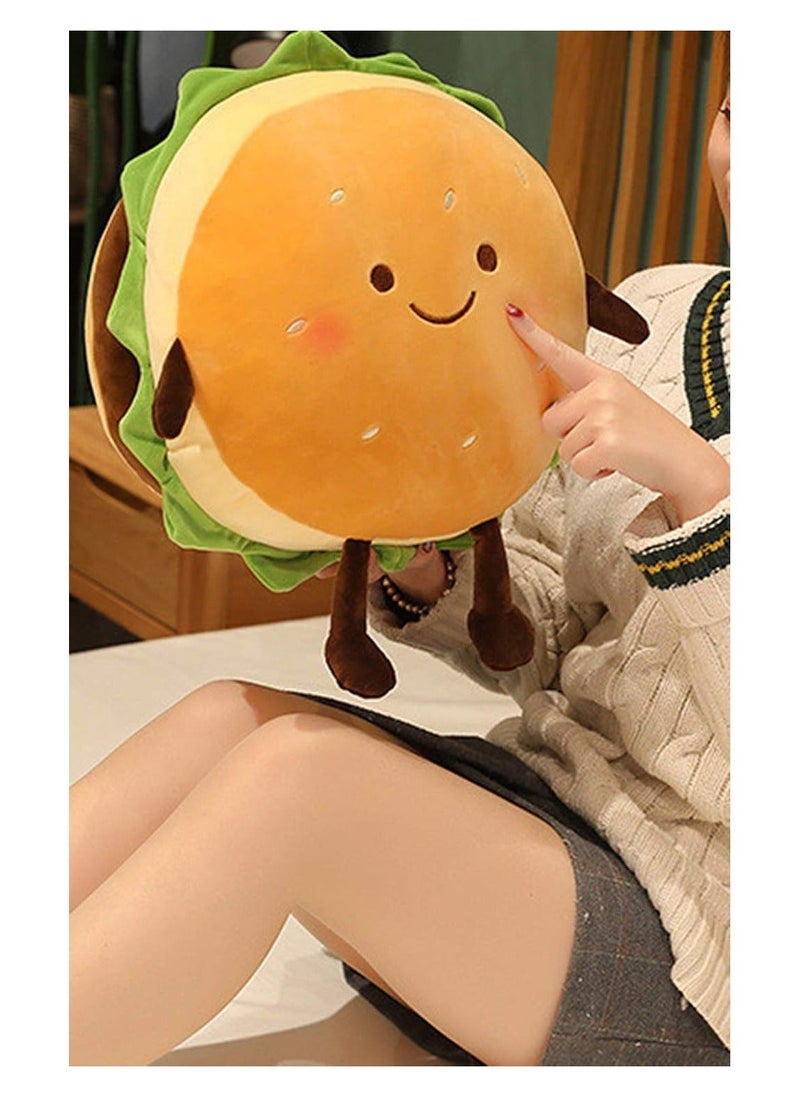 Creative hamburger pillow shell back cushion round seat warm hands cute decoration sofa bedroom office dormitory  - Image 2