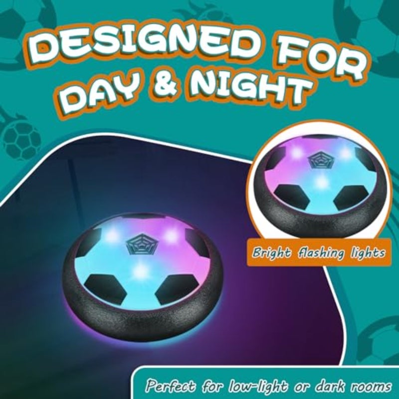 2 Pack Hover Soccer Ball with 8 Pcs Batteries, Air Floating Soccer Toy with LED Lights and Foam Bumper, Indoor Games for 4-8-12, Birthday Toys for 3 4 5 6 7 8 9 Year Old Boys Girls - Image 2