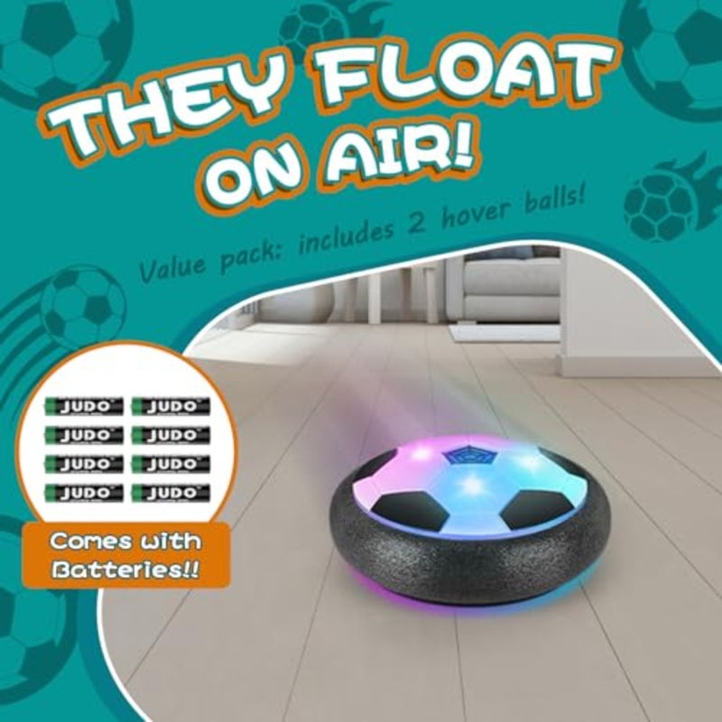 2 Pack Hover Soccer Ball with 8 Pcs Batteries, Air Floating Soccer Toy with LED Lights and Foam Bumper, Indoor Games for 4-8-12, Birthday Toys for 3 4 5 6 7 8 9 Year Old Boys Girls - Image 3