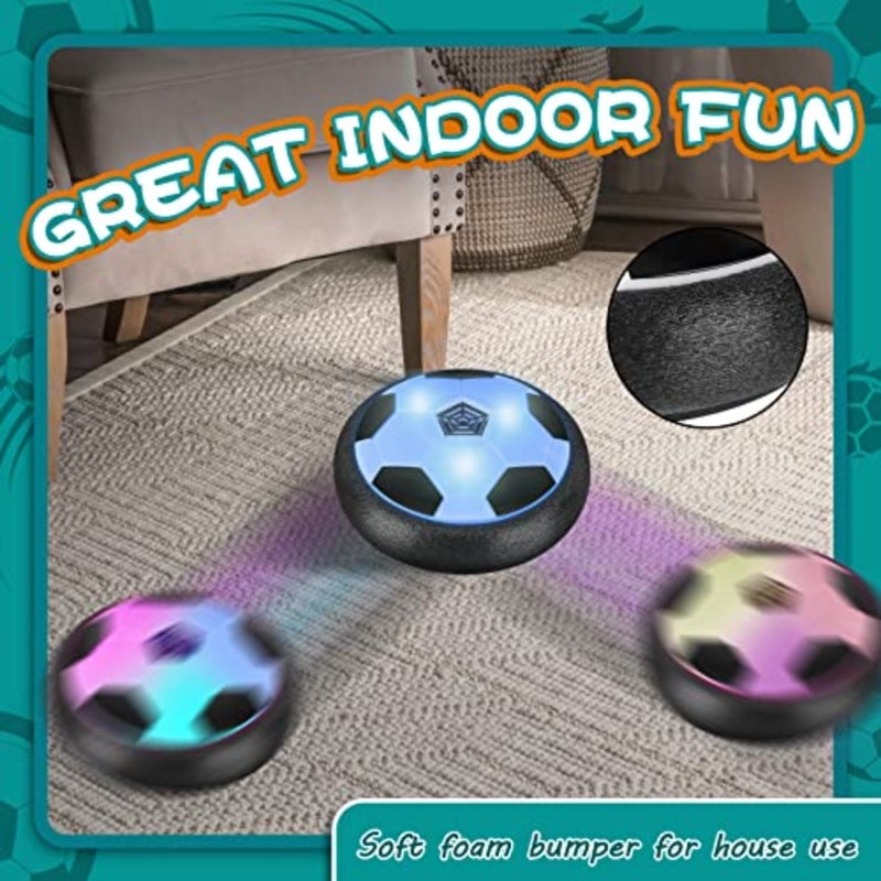2 Pack Hover Soccer Ball with 8 Pcs Batteries, Air Floating Soccer Toy with LED Lights and Foam Bumper, Indoor Games for 4-8-12, Birthday Toys for 3 4 5 6 7 8 9 Year Old Boys Girls - Image 5