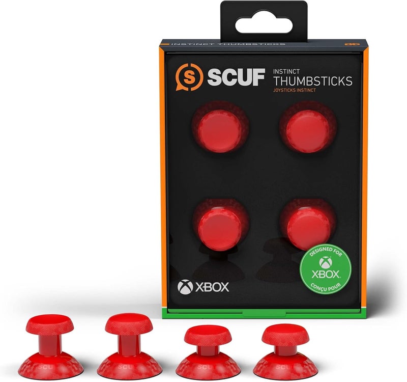 Instinct Interchangeable Thumbsticks Red 4 Pack, Replacement Joysticks Only for Instinct Pro Performance Xbox Series X|S Controller - Xbox Series X;