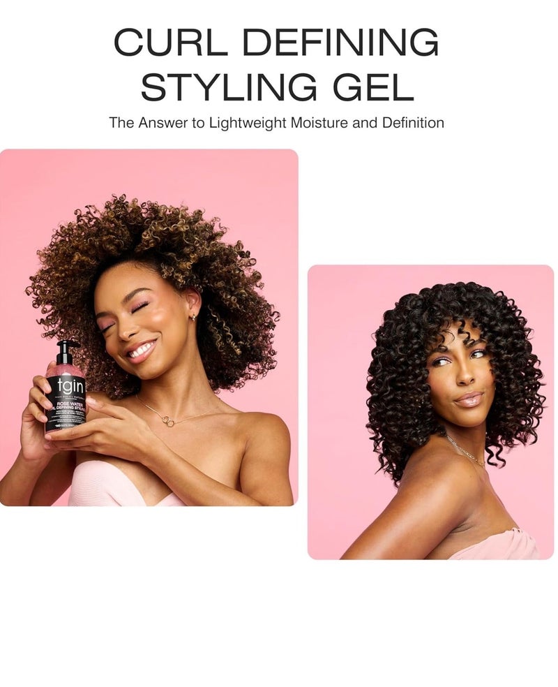 Tgin Rose Water Curl Defining Styling Gel with Rose Water & Acai Berry – Frizz Control Hair Gel for Curly, Wavy & Natural Hair – Soft Hold Hydrating Styling Gel, Sulfate Free - Image 4