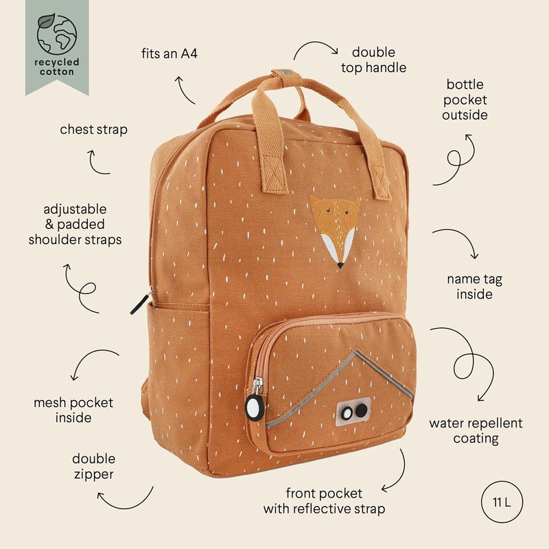 Trixie Baby Unisex Kid's Casual A4 Size Backpack - Mr. Fox Design - Image 4