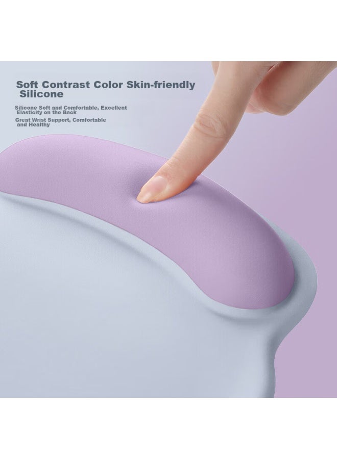 Bubm Wrist Rest For Women, Wrist Pad, Creative Simple Laptop Mouse Wrist Support, Non-slip Mouse Pad, Hand And Wrist Protection, Silicone Mouse Pad For Men, Smog Blue + Purple - Image 3