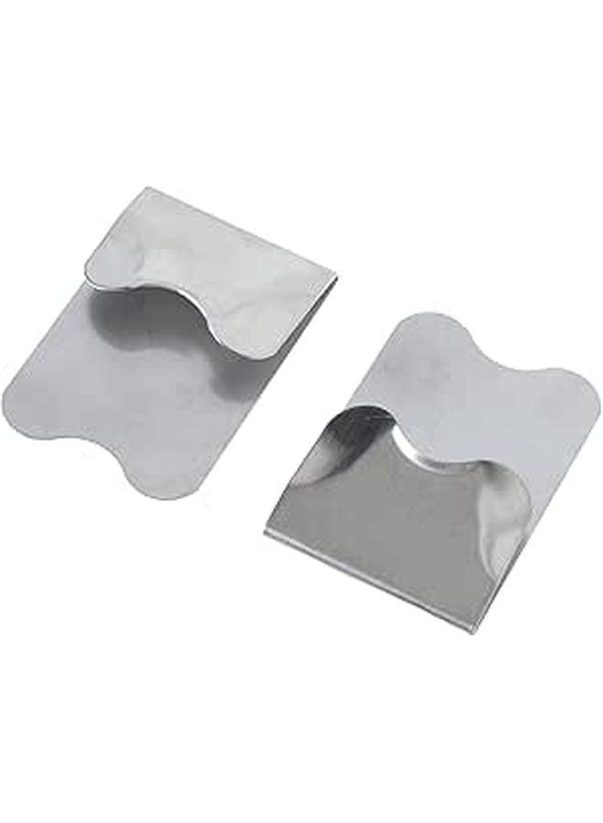 قوالب فن الأظافر الفرنسي من الفولاذ المقاوم للصدأ 2 قطعة قوالب أظافر للاستخدام المنزلي DIY - Image 1