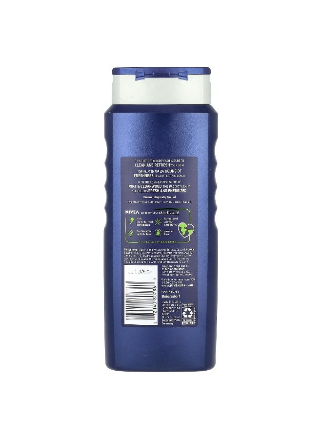 Nivea, Men, Energy Body Wash, Mint & Cedarwood, 16.9 fl oz (500 ml) - Image 2