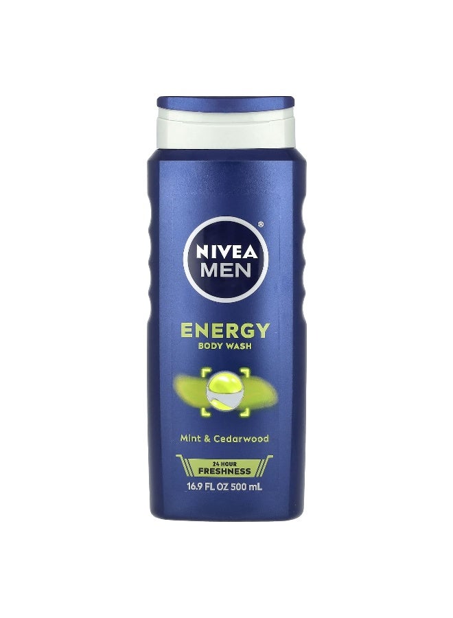 Nivea, Men, Energy Body Wash, Mint & Cedarwood, 16.9 fl oz (500 ml) - Image 1