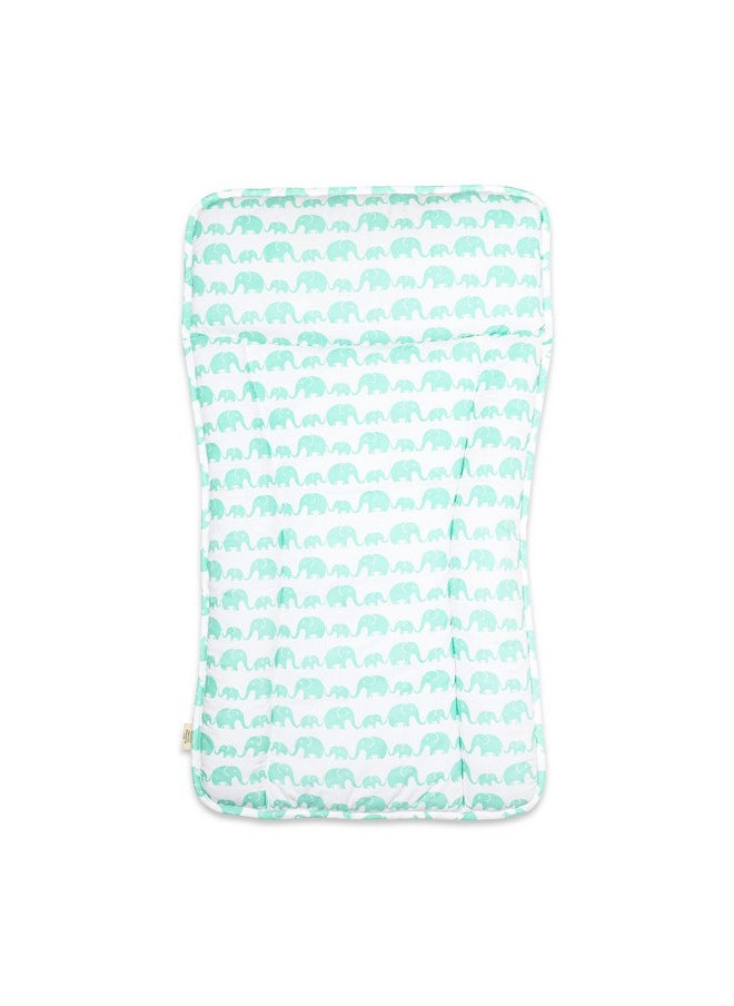 Organic Cotton Baby Changing Mat, For Newborn Baby Essentials Unisex - Elephant Green - pzsku/Z5CAFE591FF9CFF44B7C9Z/45/_/1733729637/1b9ff466-898d-4499-afed-aa20e7b6d48e