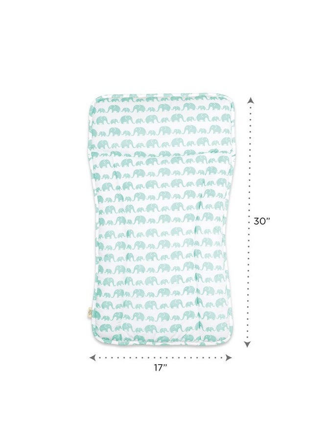 Organic Cotton Baby Changing Mat, For Newborn Baby Essentials Unisex - Elephant Green - pzsku/Z5CAFE591FF9CFF44B7C9Z/45/_/1733729641/4a0d93c8-e2c0-4d09-a47d-5c83b0f8c55e