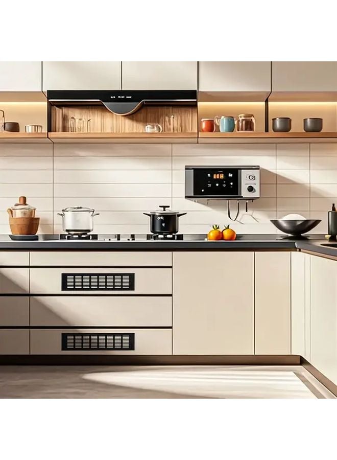 2Pcs Black Aluminum Ventilation Grille 13 78x3 15 Inch For Kitchen Bathroom - Image 3