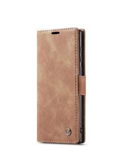 CaseMe CaseMe Samsung Galaxy S22 Ultra Case Wallet, for Samsung Galaxy S22 Ultra Wallet Case Book Folding Flip Folio Case with Magnetic Kickstand Card Slots Protective Cover - Brown  - Image 2