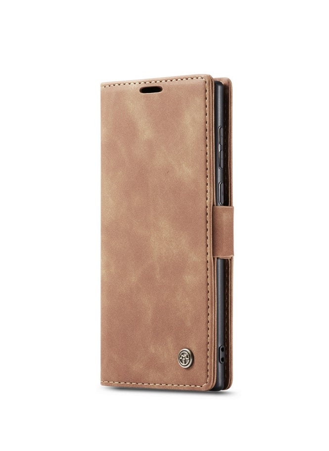 CaseMe CaseMe Samsung Galaxy S22 Ultra Case Wallet, for Samsung Galaxy S22 Ultra Wallet Case Book Folding Flip Folio Case with Magnetic Kickstand Card Slots Protective Cover - Brown  - Image 2